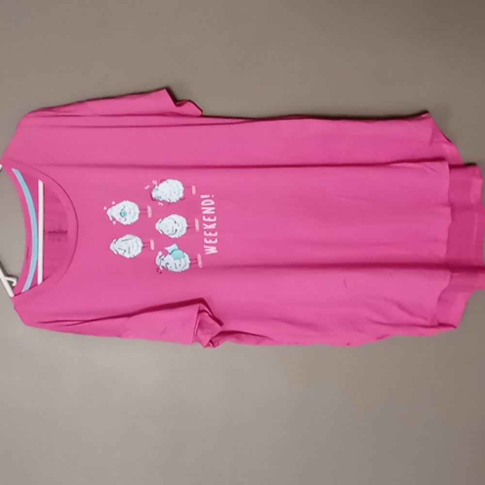 Secret Treasures Pink Long Pajama Tee w Sheep L/XL
